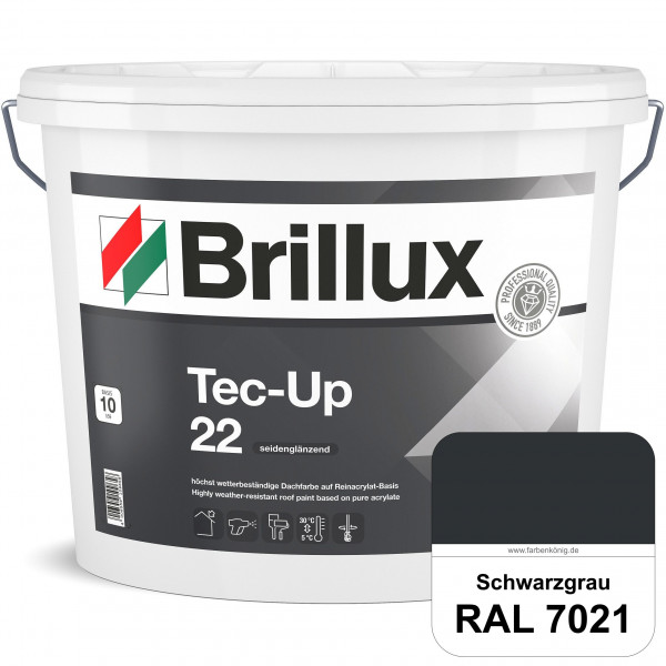 Tec-Up 22 (RAL 7021 Schwarzgrau) Höchst wetterbeständige Dachfarbe auf Reinacrylat-Basis