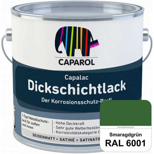 Capalac Dickschichtlack (RAL 6001 Smaragdgrün) 1-Topf Metallschutzlack (löselmittelhaltig) innen & a