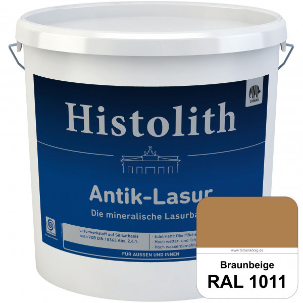 Histolith® Antik-Lasur (RAL 1011 Braunbeige) Lasurkonzentrat nach dem Vorbild historischer Beschicht