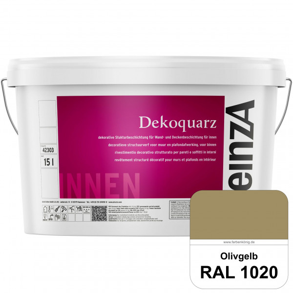 einzA Dekoquarz (RAL 1020 Olivgelb) Dekorative Strukturbeschichtung für Wand und Decke