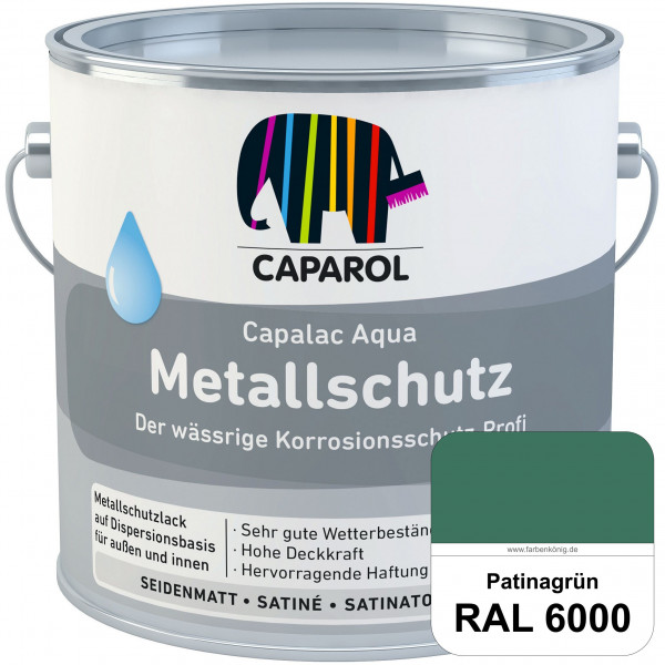 Capalac Aqua Metallschutz (RAL 6000 Patinagrün) wasserbasierter Korrosionsschutz für Stahl & verzink