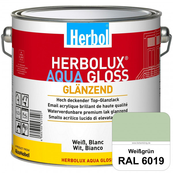 Herbolux Aqua Gloss (RAL 6019 Weißgrün) Wasserverdünnbarer Top-Glanzlack (Innen)