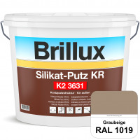 Silikat-Putz KR K2 3631 (RAL 1019 Graubeige) Dekorativer Kratzputz auf Silikatbasis