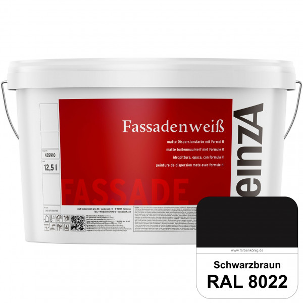 einzA Fassadenweiß (RAL 8022 Schwarzbraun) Sil-Fassadenfarbe gegen Schmutz & Vergrünung