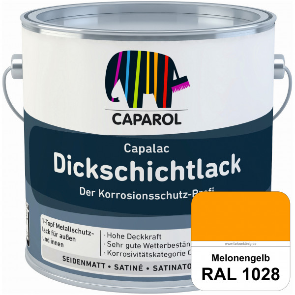 Capalac Dickschichtlack (RAL 1028 Melonengelb) 1-Topf Metallschutzlack (löselmittelhaltig) innen & a