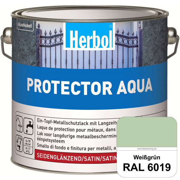 Protector Aqua (RAL 6019 Weißgrün) Lack für Eisen, Stahl und NE-Metalle (Innen&Außen)