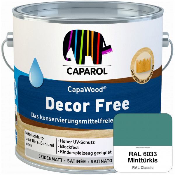 CapaWood® Decor Free (RAL 6033 Minttürkis) - ersetzt Capadur DecorLasur KF