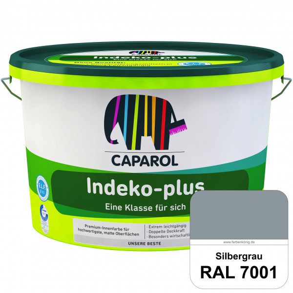 Indeko-plus (RAL 7001 Silbergrau) doppeldeckende matte & hochwertige Innenfarbe
