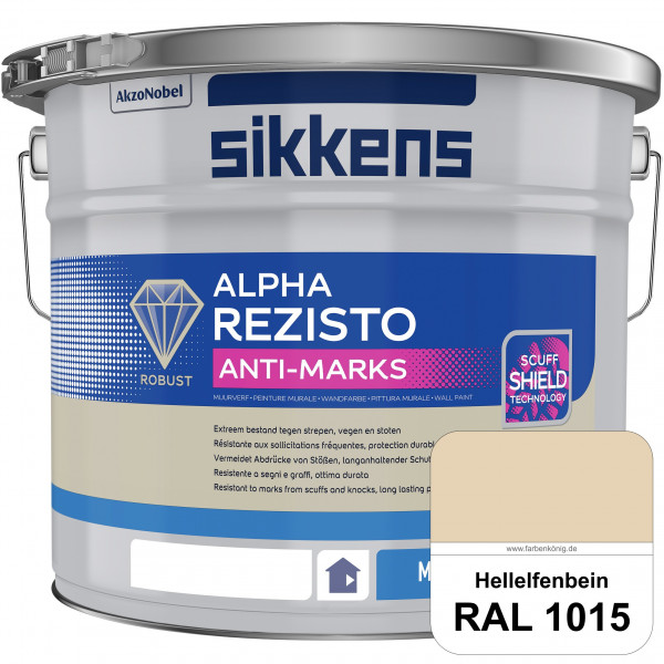 Alpha Rezisto Anti-Marks (RAL 1015 Hellelfenbein) Extrem widerstandsfähige Innenwandfarbe