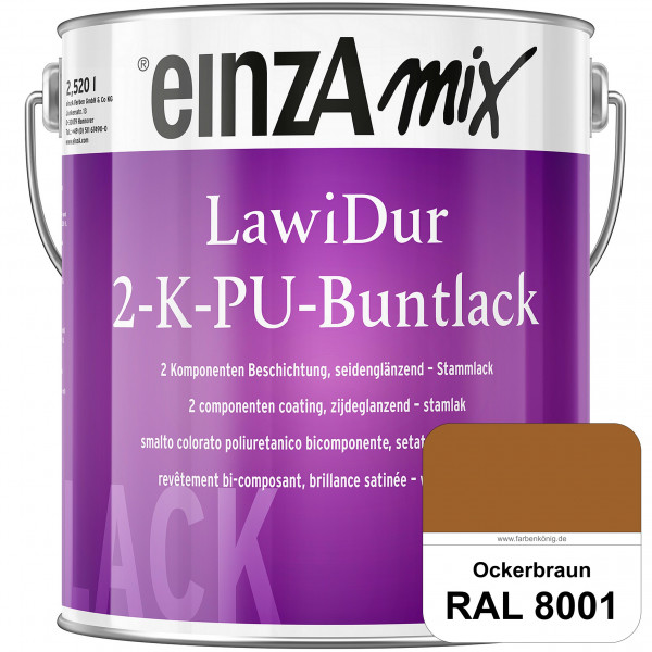 einzA LawiDur 2-K-PU-Buntlack - Seidenglanz (RAL 8001 Ockerbraun)