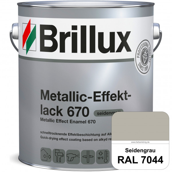 Metallic-Effektlack 670 (RAL 7044 Seidengrau) schnell trocknender Alkydharzlack für Metalleffekte (i
