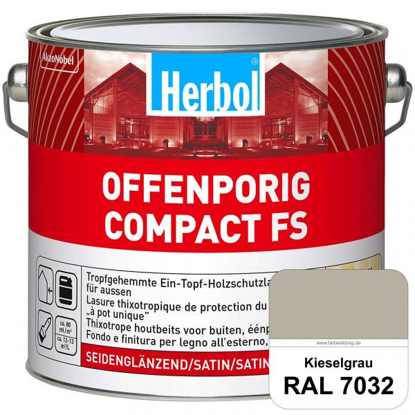 Offenporig Compact FS (RAL 7032 Kieselgrau) Rationelle & thixotrope Ein-Topf-Holzlasur (außen)