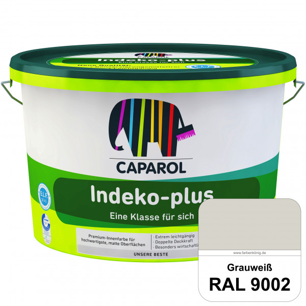 Indeko-plus (RAL 9002 Grauweiß) doppeldeckende matte & hochwertige Innenfarbe