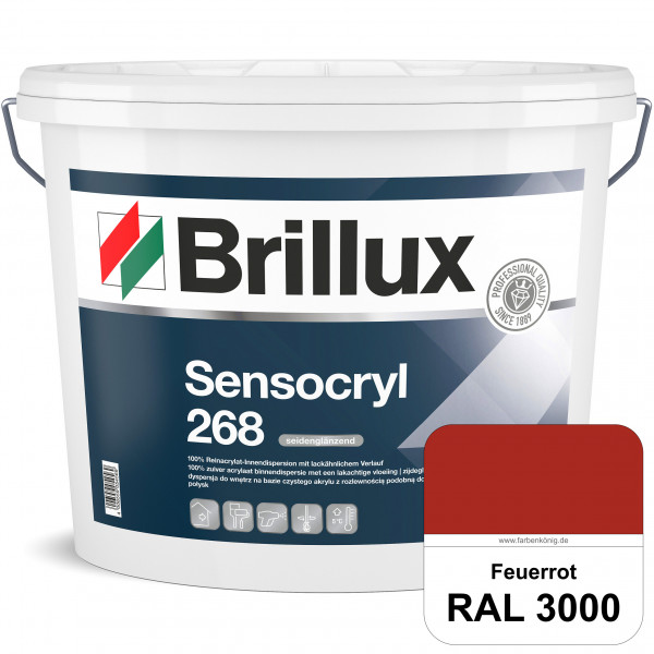 Sensocryl ELF 268 (RAL 3000 Feuerrot) hochwertige seidenglänzende & strapazierfähige Reinacrylat-Inn