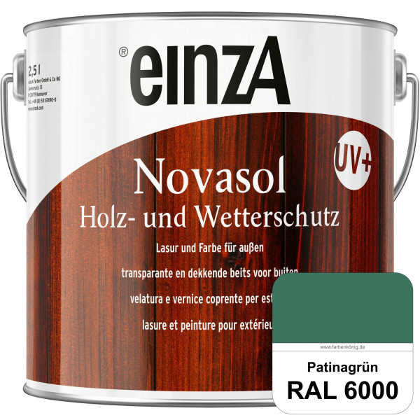 einzA Novasol HW Farbe (RAL 6000 Patinagrün) Deckender Wetterschutz für außen