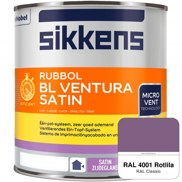 Rubbol BL Ventura Satin NEU (RAL 4001 Rotlila) Seidenglanzlack (wasserbasiert) Fenster außen