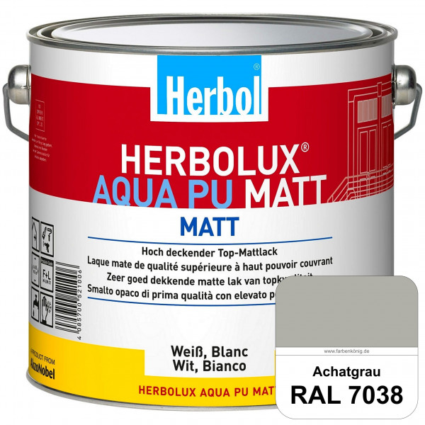 Herbolux Aqua PU Matt (RAL 7038 Achatgrau) Top-PU-Mattlack auf Wasserbasis (Innen)