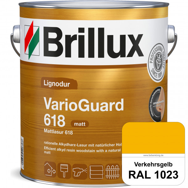 Mattlasur 618 (RAL 1023 Verkehrsgelb) matte & wetterbeständige Lasur (lösemittelhaltig) für Laub- un