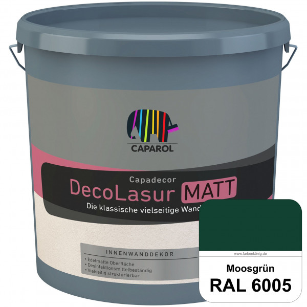 Capadecor DecoLasur Matt (RAL 6005 Moosgrün) Matte Lasurfarbe auf Dispersionsbasis (innen)