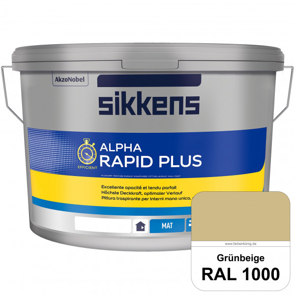 Alpha Rapid Plus (RAL 1000 Grünbeige) Hochwertige & stumpfmatte Wandfarbe für mittlere Belastungen