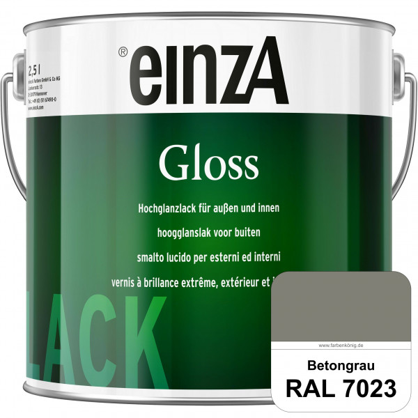 einzA Gloss (RAL 7023 Betongrau) Hochwertiger Alkydharzlack in Premium-Qualität, hochglänzend.
