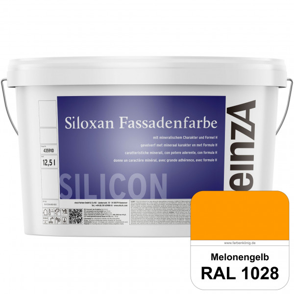 einzA Siloxan Fassadenfarbe (RAL 1028 Melonengelb) Siliconvergütete Fassadenfarbe