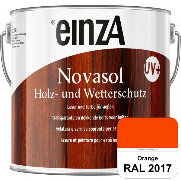 einzA Novasol HW Lasur (RAL 2017 RAL Orange) Lasierender Wetterschutz für außen