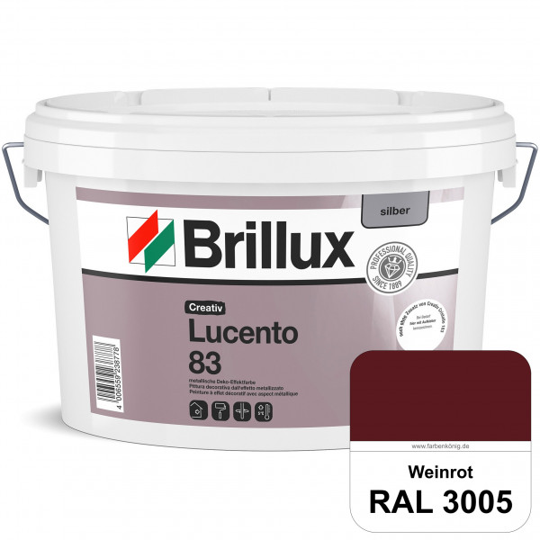 Creativ Lucento 83 (RAL 3005 Weinrot) Strapazierfähige Deko-Effektfarbe mit metallischer Oberflächen