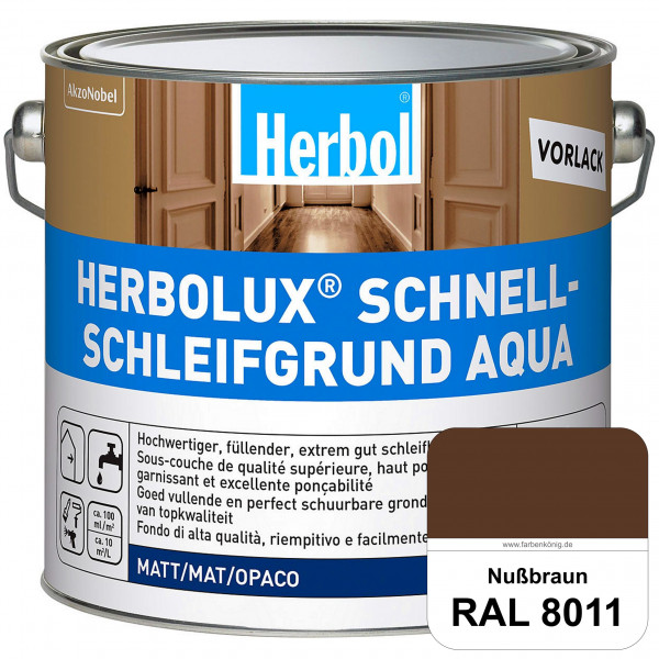 Schnellschleifgrund Aqua (RAL 8011 Nussbraun) wasserverdünnbarer Vorlack mit hervorragender Schleifb