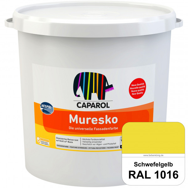 Muresko Nespri (R 30) (RAL 1016 Schwefelgelb) Silanisierte Reinacrylat-Fassadenfarbe auf SilaCryl®-B
