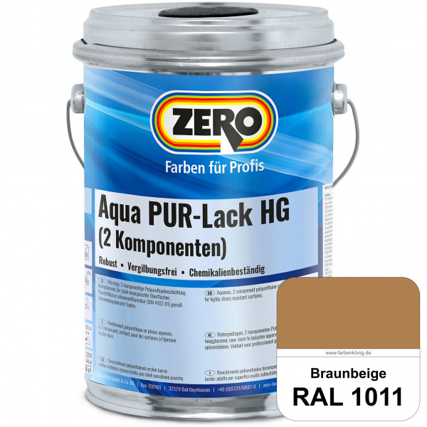 Aqua PUR-Lack HG inkl. Härter (RAL 1011 Braunbeige)