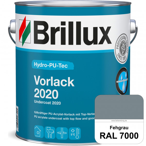 Hydro-PU-Tec Vorlack 2020 (RAL 7000 Fehgrau) hochwertiger Vorlack für grundierte bzw. gespachtelten