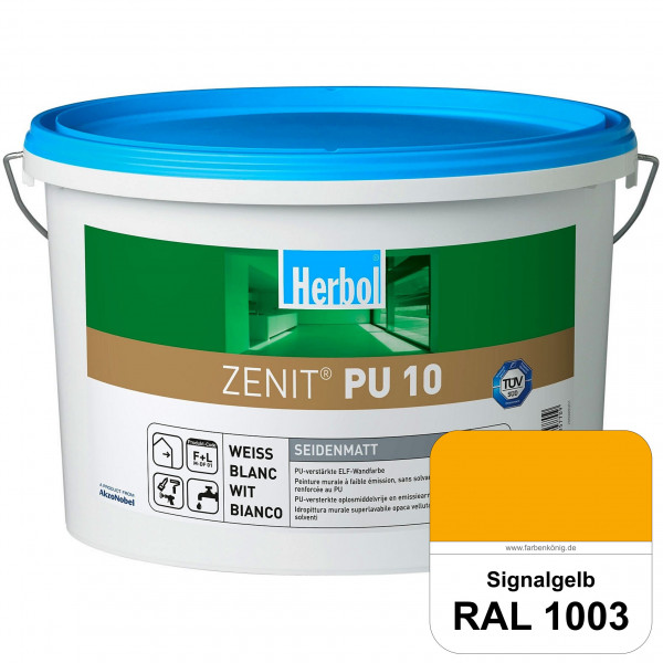 Zenit PU 10 (RAL 1003 Signalgelb) seidenmatte und strapazierfähige PU-Wandfarbe