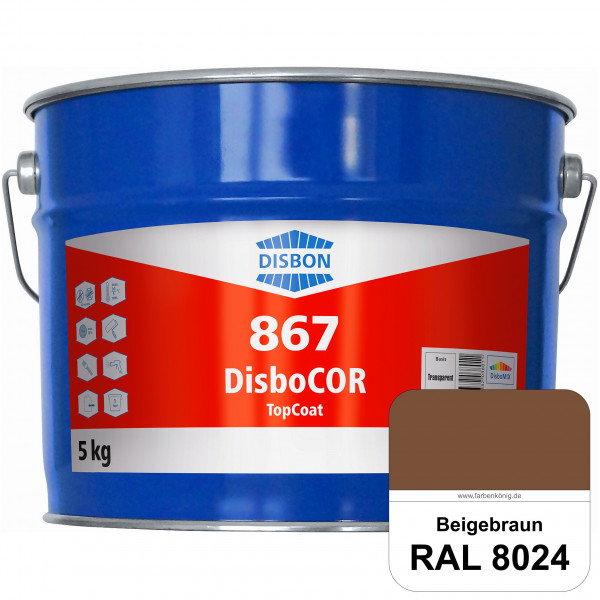 DisboCOR 867 TopCoat (RAL 8024 Beigebraun) Anwendungsfreundliche Korrosionsschutz-Deckbeschichtung m