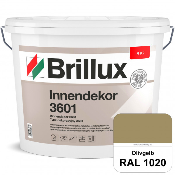 Innendekor ELF R K2 3601 (RAL 1020 Olivgelb) Rillenputz zur Erzielung dekorativer und strapazierfähi
