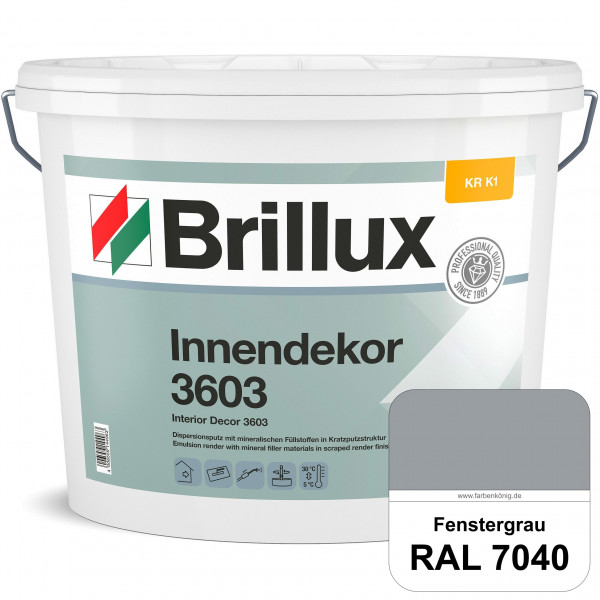 Innendekor ELF KR-K1 3603 (RAL 7040 Fenstergrau) Kratzputz nach zur Erzielung dekorativer und strapa