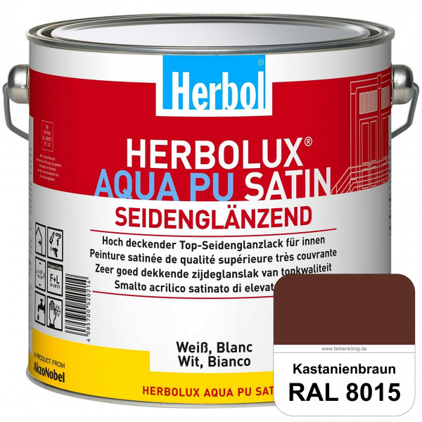 Herbolux Aqua PU Satin (RAL 8015 Kastanienbraun) Wasserverdünnbarer Top-PU-Seidenglanzlack (Innen)