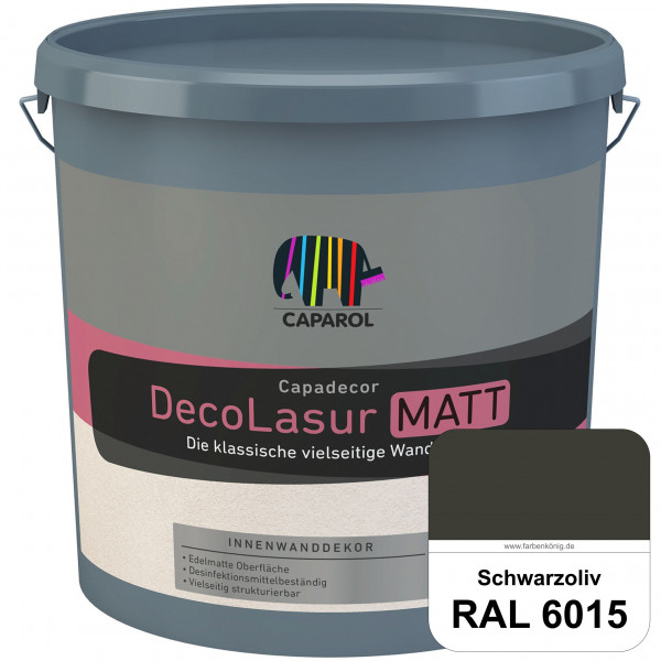 Capadecor DecoLasur Matt (RAL 6015 Schwarzoliv) Matte Lasurfarbe auf Dispersionsbasis (innen)