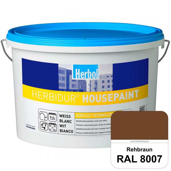 Herbidur Housepaint (RAL 8007 Rehbraun) seidenmatte Reinacrylat-Fassadenfarbe