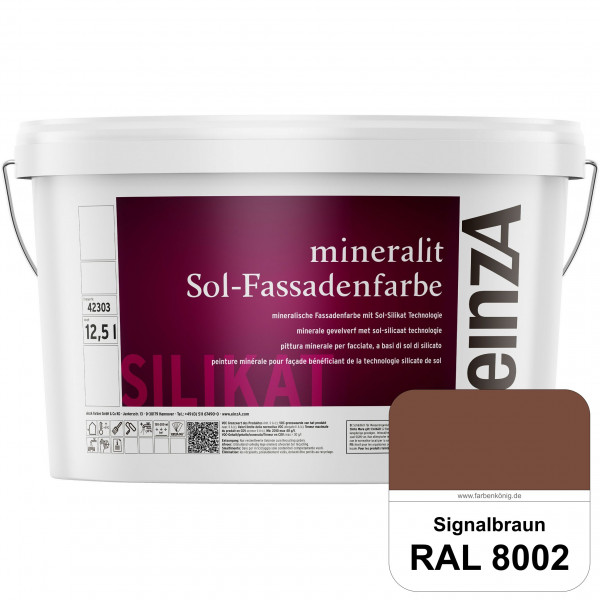 einzA mineralit Sol Fassadenfarbe (RAL 8002 Signalbraun) mineralische Fassadenfarbe mit Sol-Silikat