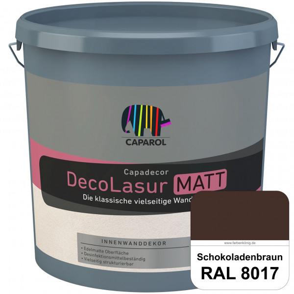Capadecor DecoLasur Matt (RAL 8017 Schokoladenbraun) Matte Lasurfarbe auf Dispersionsbasis (innen)
