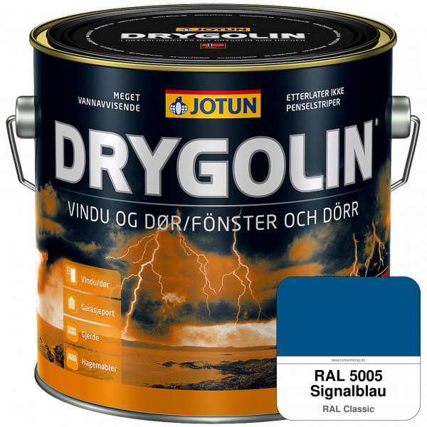 DRYGOLIN Vindu og Dør - wetterbeständige Holzschutzfarbe für Außen (RAL 5005 Signalblau)