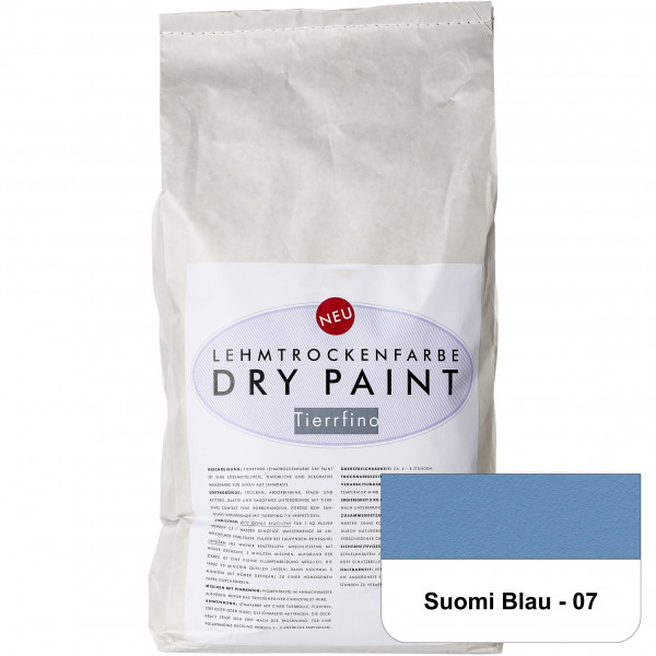DRY-PAINT Lehmtrockenfarbe - Suomi Blau - 07