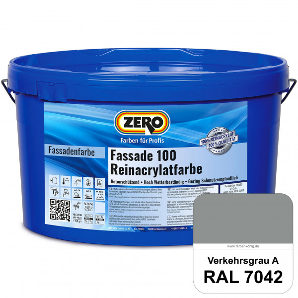 Fassade 100 Reinacrylatfarbe (RAL 7042 Verkehrsgrau A)
