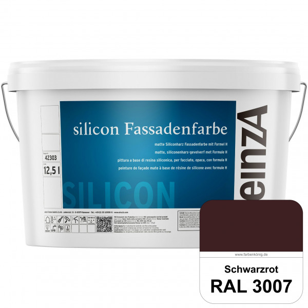einzA silicon Fassadenfarbe (RAL 3007 Schwarzrot) Hochwertige Siliconharz-Fassadenfarbe