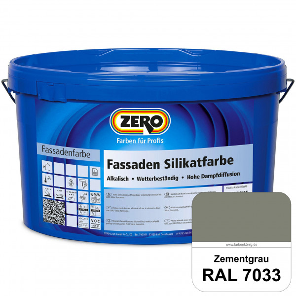 Fassaden Silikatfarbe (RAL 7033 Zementgrau)