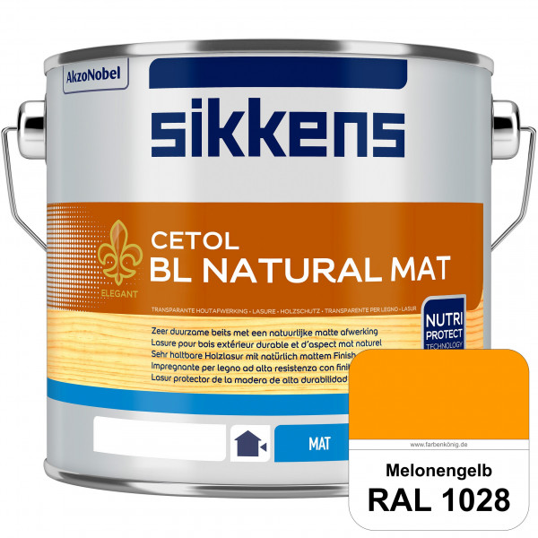 Cetol BL Natural Mat (RAL 1028 Melonengelb) Matte, wasserverdünnnbare Dünnschichtlasur