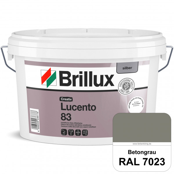Creativ Lucento 83 (RAL 7023 Betongrau) Strapazierfähige Deko-Effektfarbe mit metallischer Oberfläch
