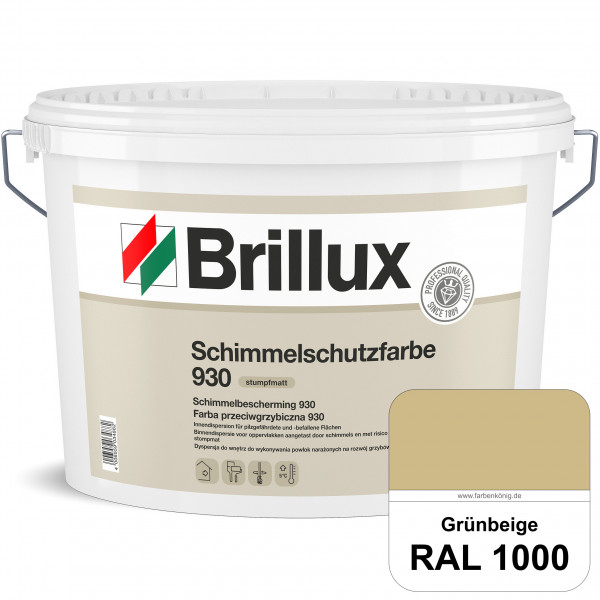 Schimmelschutz 930 (RAL 1000 Grünbeige) Spezial-Dispersionsfarbe für pilzgefährdeter und pilzbefalle