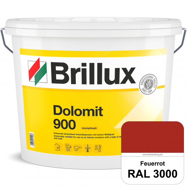 Dolomit 900 (RAL 3000 Feuerrot) stumpfmatte Innen-Dispersionsfarbe mit gutem Deckvermögen